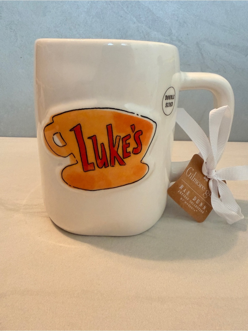 Rae Dunn Luke's Diner Coffee Mug Double Sided Gilmore Girls Novelty Cup Gift NWT
